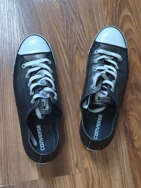 Converse Low Top Leather Sneakers - Black & White